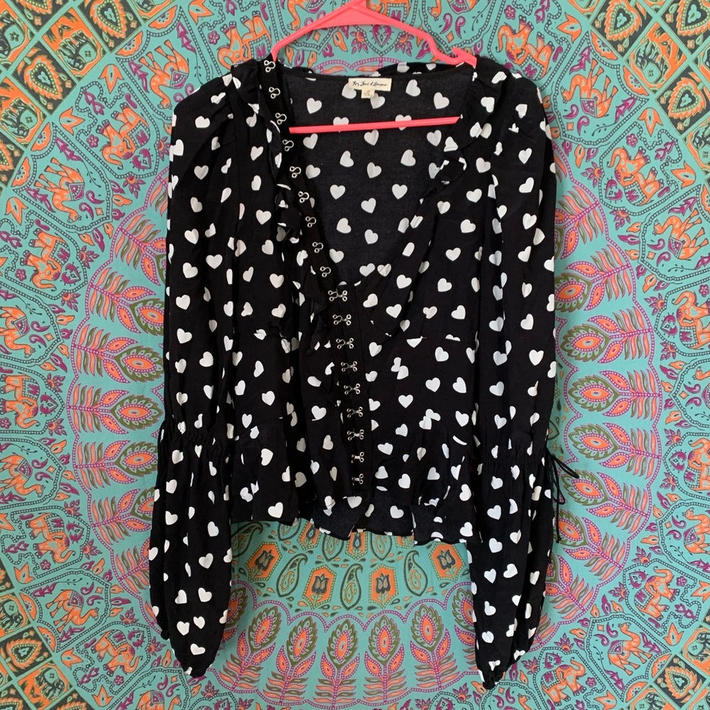 For Love and Lemons Willow Long Sleeve Heart Top - Picture 4 of 8